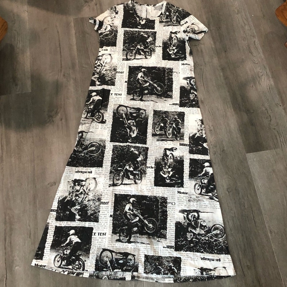 Vintage Motorcycle Maxi Dress